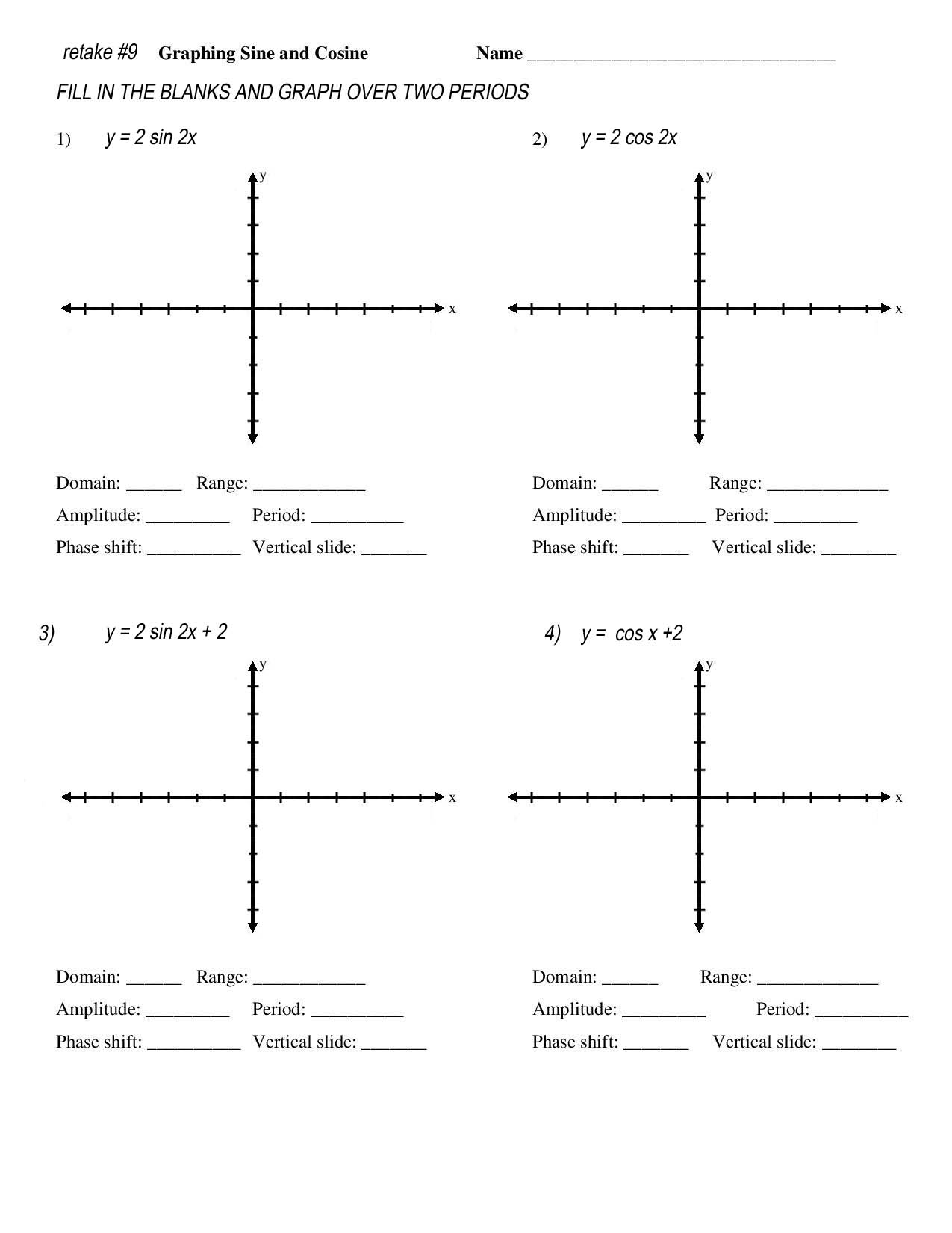 worksheet. Sine And Cosine Graphs Worksheet. Grass Fedjp Worksheet Study Site